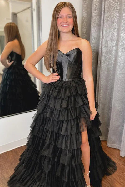 Gorgeous Ball Gown Sweetheart Tiered Tulle Prom Dresses