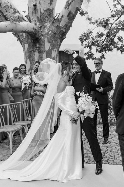 Ball Gown Off the Shoulder Satin Wedding Dress VK25061105