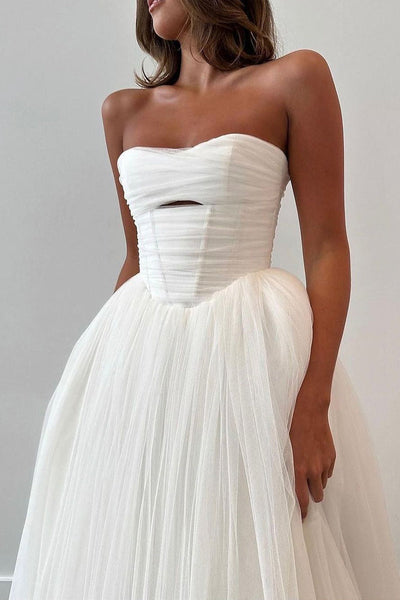 Fairy Ball Gown Sweetheart Tulle Long Wedding Dresses VK073194