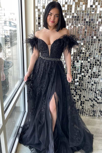 Lavender Appliques Off-the-Shoulder A-Line Prom Dress VK23092605