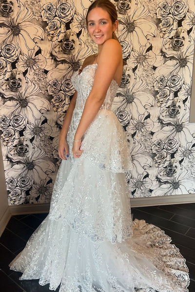 Charming Mermaid Sweetheart Silver Sequins Prom Dresses VK24103002