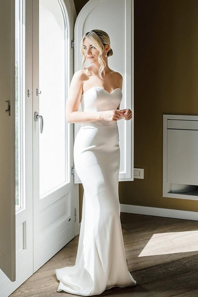 Gorgeous Mermaid Round Neck Long Sleeves Wedding Dresses with Lace Top VK25051103