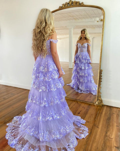 Cute Ball Gown Sweetheart Purple Long Prom Dresses VK23050601