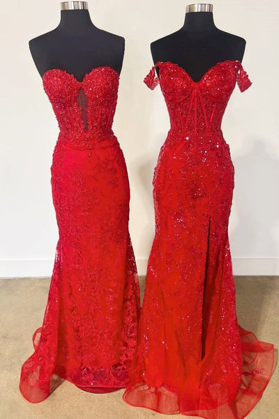 Mermaid Sweetheart Keyholoe Black Lace Prom Dress with Beading VK25010401