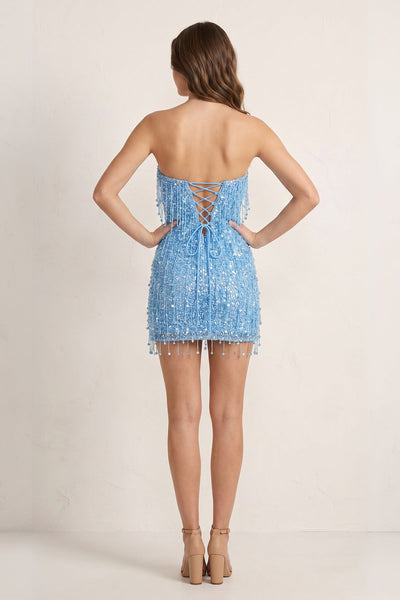 Black - Sequins Sweetheart Tight Short Homecoming Dresses With Fringes
