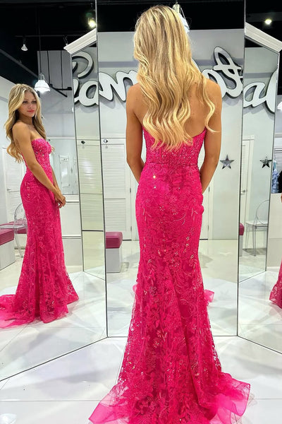 Cute Mermaid Sweetheart Keyhole Lace Prom Dress VK25012304
