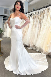 Mermaid Cowl Neck Silk Satin Wedding Dresses VK23120402