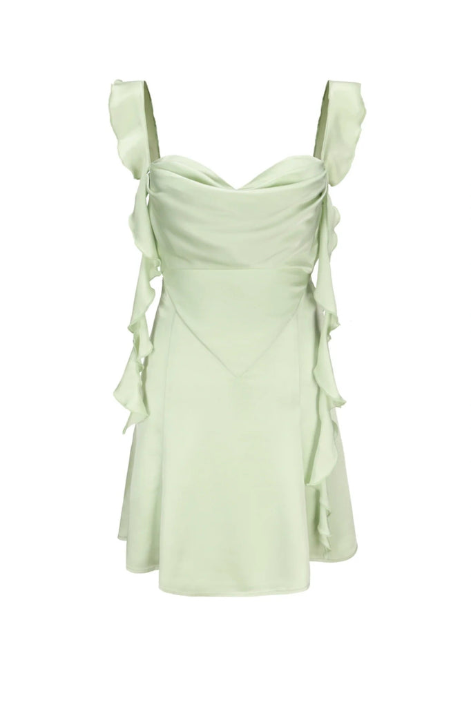 Blush Pink Ruffle Strap Mini Homecoming Dress with Side Cutouts VK25092904 Vickidress Blush Pink Ruffle Strap Mini Homecoming Dress with Side Cutouts VK25092904 Vickidress