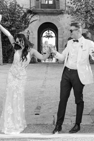 Mermaid V Neck Tulle Lace Wedding Dresses VK24011006