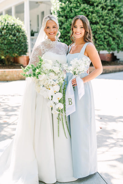 A-Line Straps Light Blue Long Bridesmaid Dresses VK26081903