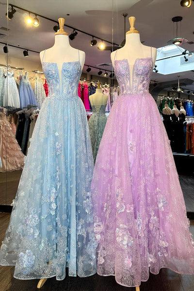 Gorgeous Ball Gown Off the Shoulder Sparkly Tulle Long Prom Dress with Appliques