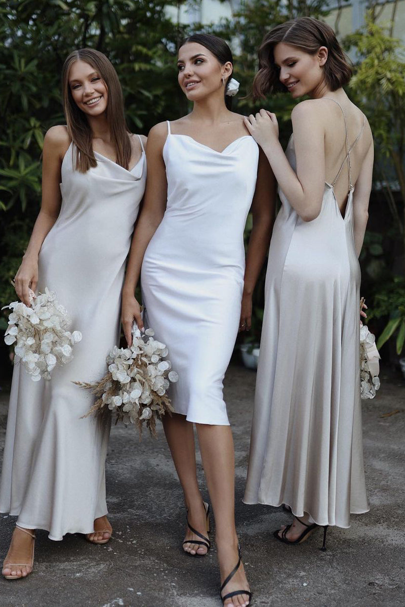 Chic Cowl Neck Sheath Long Bridesmaid Dresses VK23082508