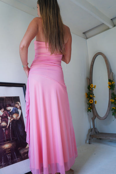 Strapless Sequins Applique Mermaid Sleeveless Prom Dress
