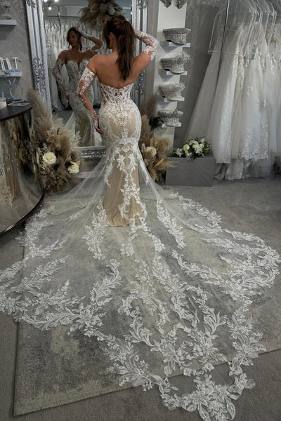 Gorgeous Mermaid Sweetheart Lace Wedding Dress with Appliques VK022811