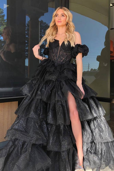 Gorgeous Ball Gown Sweetheart Hot Pink Tiered Organza Prom Gown