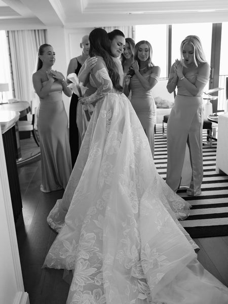 sweetheart Lace Long Sleeve A-Line Floor-Length Wedding Dress