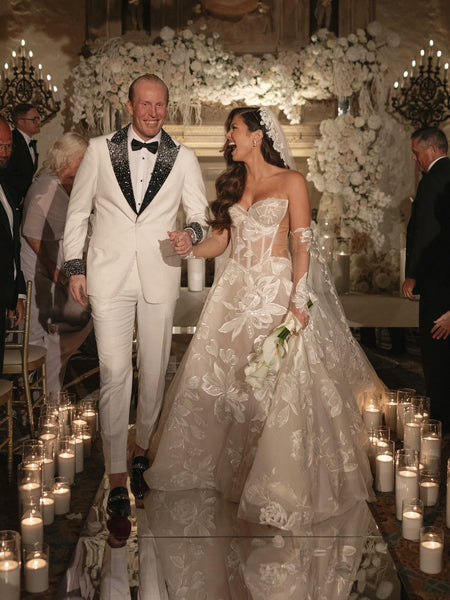 sweetheart Lace Long Sleeve A-Line Floor-Length Wedding Dress