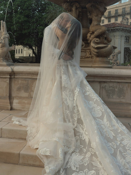 sweetheart Lace Long Sleeve A-Line Floor-Length Wedding Dress