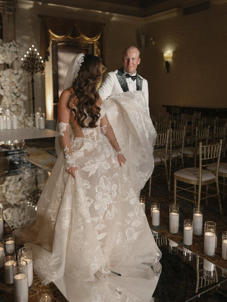 sweetheart Lace Long Sleeve A-Line Floor-Length Wedding Dress