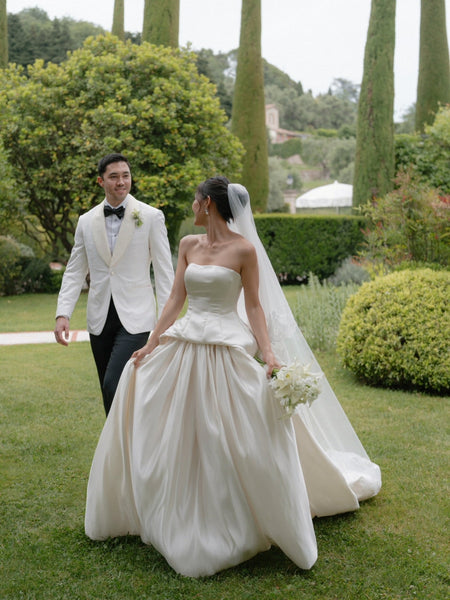 Strapless Sleeveless A-Line Floor-Length Wedding Dress
