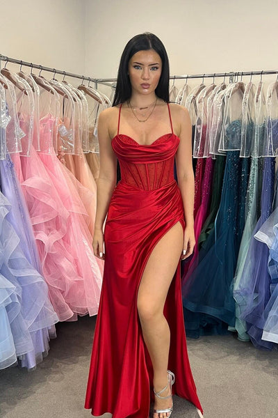 Charming Mermaid V Neck Dark Green Long Prom Dress with Beading