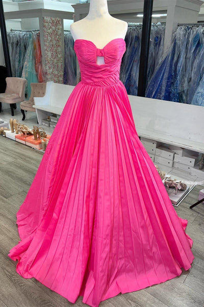 Fashion Ball Gown Sweetheart Keyhole Red Satin Prom Dresses