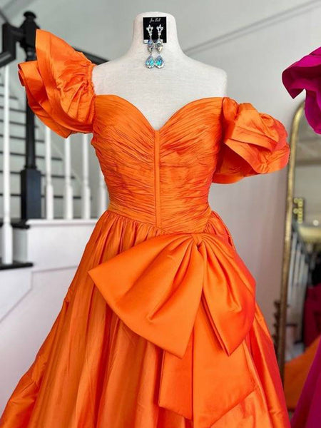 Cute Ball Gown Pink Sweetheart Pleated Prom Dress with Bow