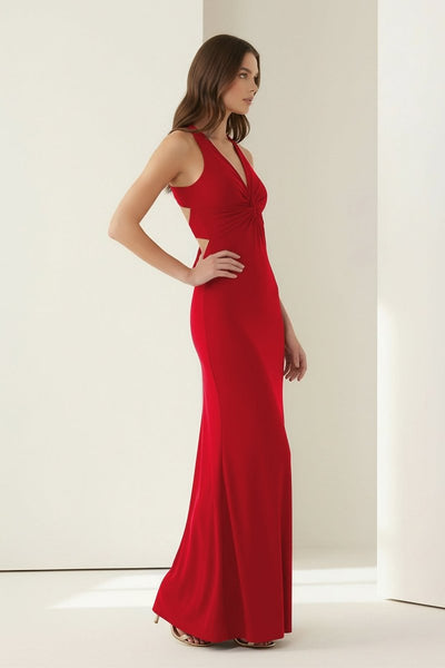 Pink Halter Mermaid Pleated Open Back Long Prom Dresses