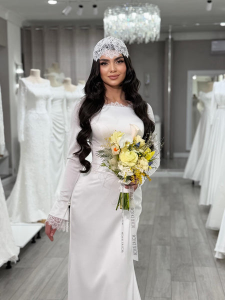 Simple Long Sleeve Mermaid Floor-Length Wedding Dress