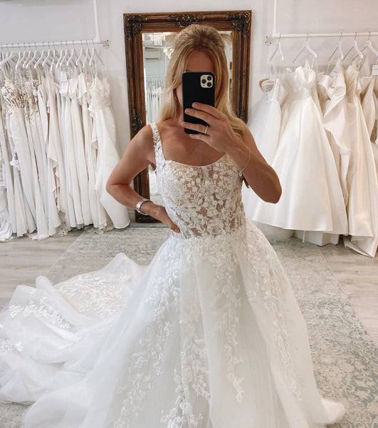 Gorgeous Ball Gown Scoop Neck Orange Wedding Dresses with Lace VK120301