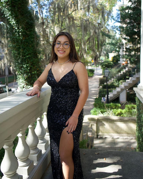 Gorgeous Mermaid Black Sequins Prom Dresses for 2022 VK2202203