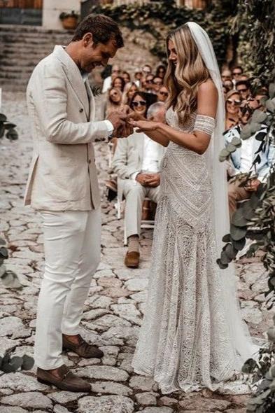 Fashionable Mermaid Sweetheart Lace Wedding Dresses  VK053002