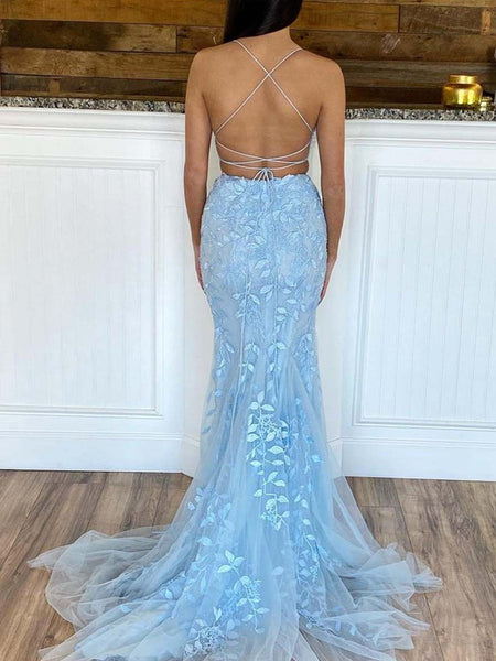 Free Shipping Cute Two Piece V Neck Light Blue Prom Dresses with Appliques VK22022207
